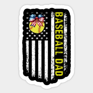 Baseball dad 4th of july Tee Perfect Fathers Day present Sticker